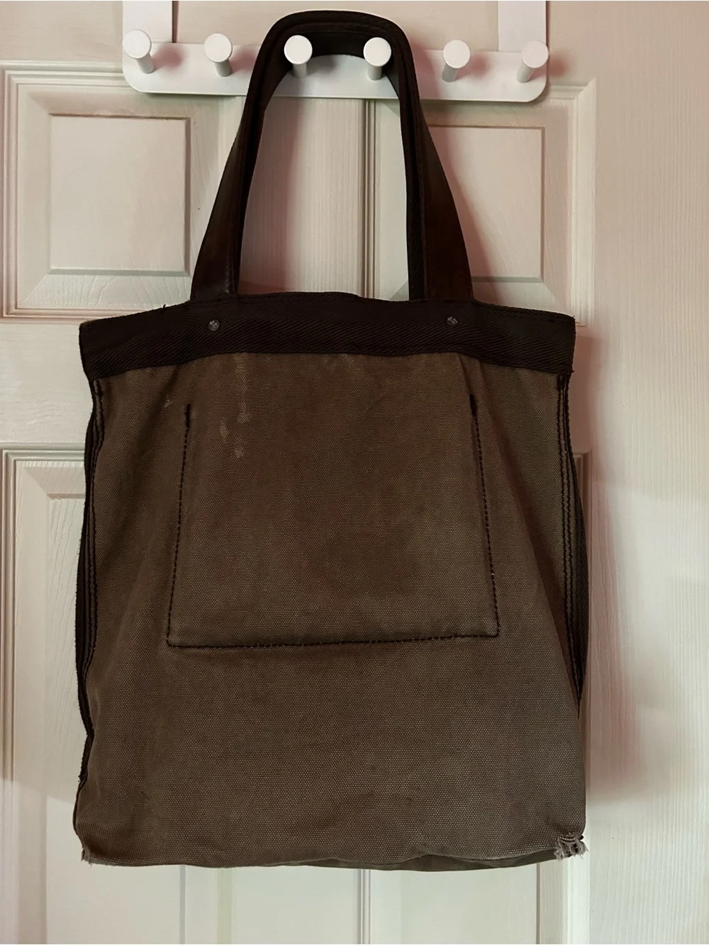 Abercrombie & Fitch Ragged Brown Canvas Tote Bag